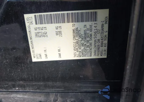 2011 Nissan Altima 2.5 S from USA, damaged, VIN 1N4AL2APXBN506143